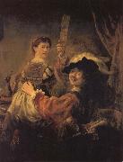 Guido Reni Frohliches Paar.Sogenanntes Selbstbildnis mit Saskia painting